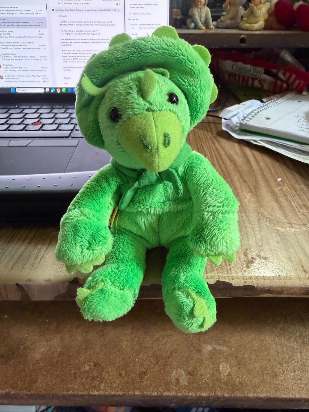 Build-A-Bear Bright Green Triceratops Plush